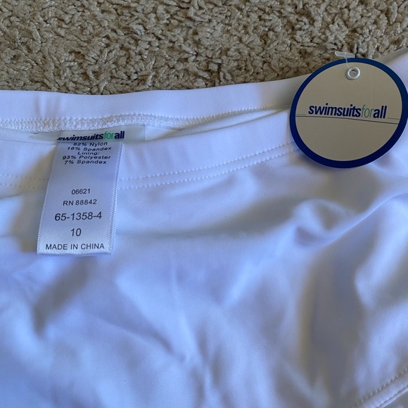 2 piece tankini white fringe swimsuit - Picture 3 of 4